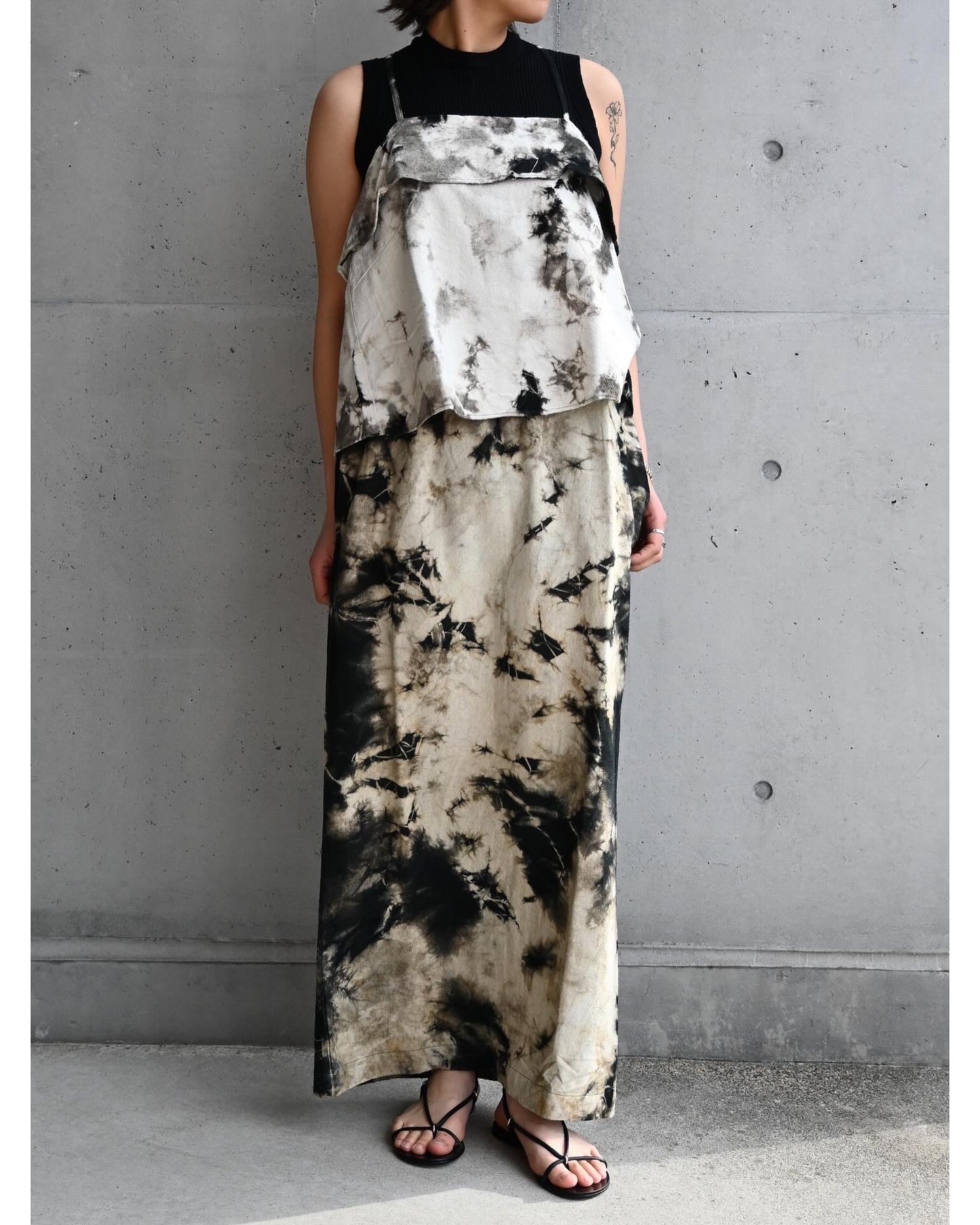 natural dye silk nep skirt