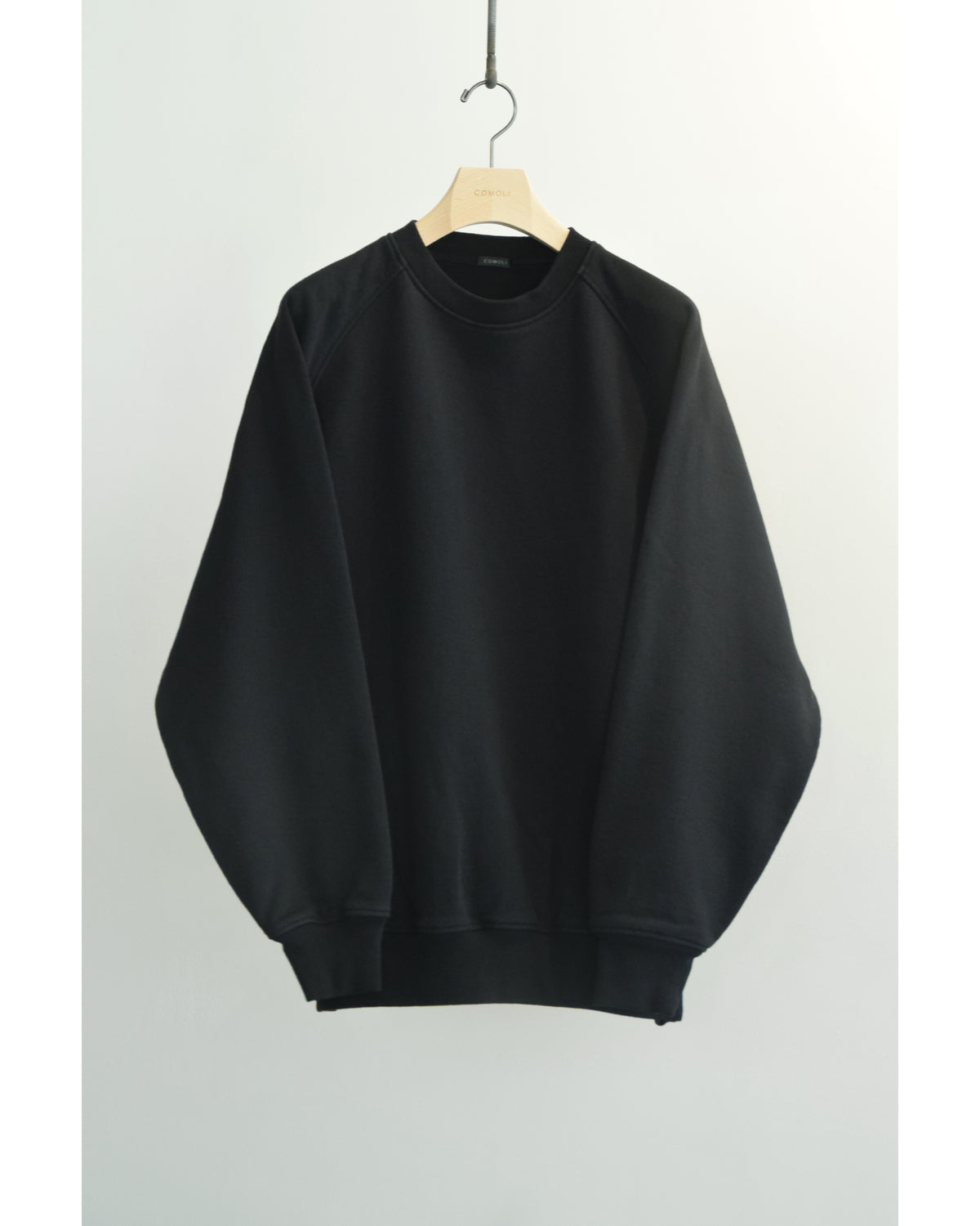 コットン裏毛 クルーネック BLACK