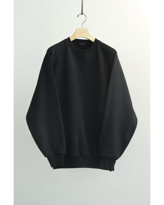 コットン裏毛 クルーネック BLACK