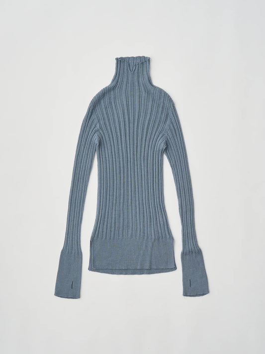 royal baby alpaca random ribbed-knit high-neck P/O