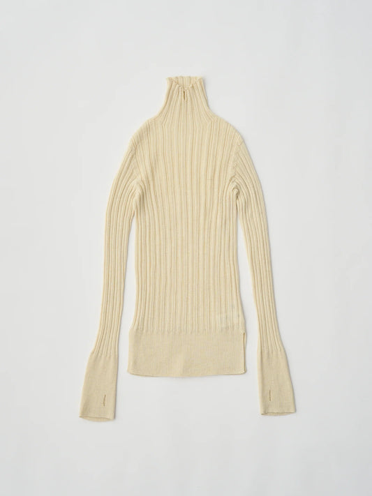 royal baby alpaca random ribbed-knit high-neck P/O