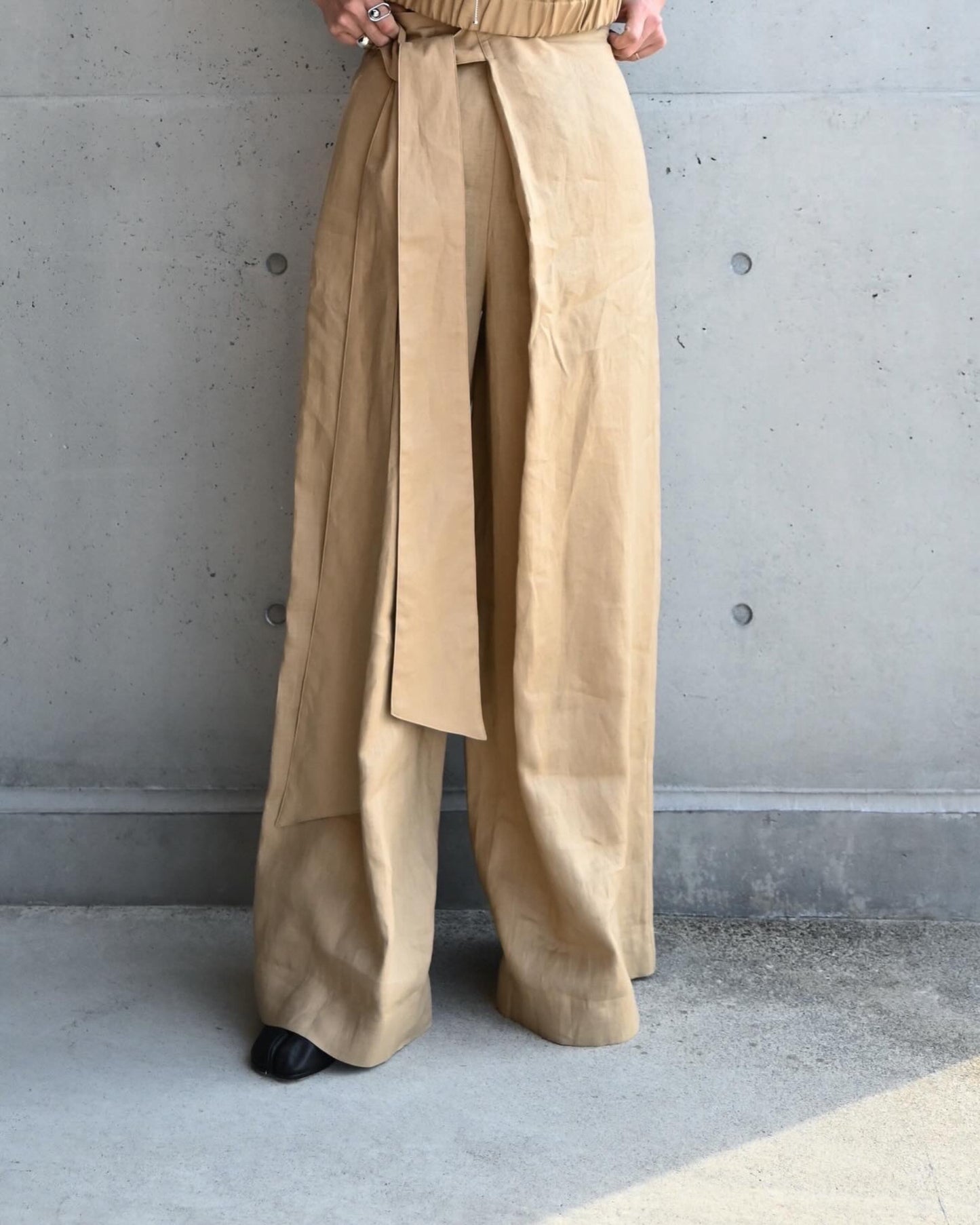 LINEN WIDE LEG PANTS 13268