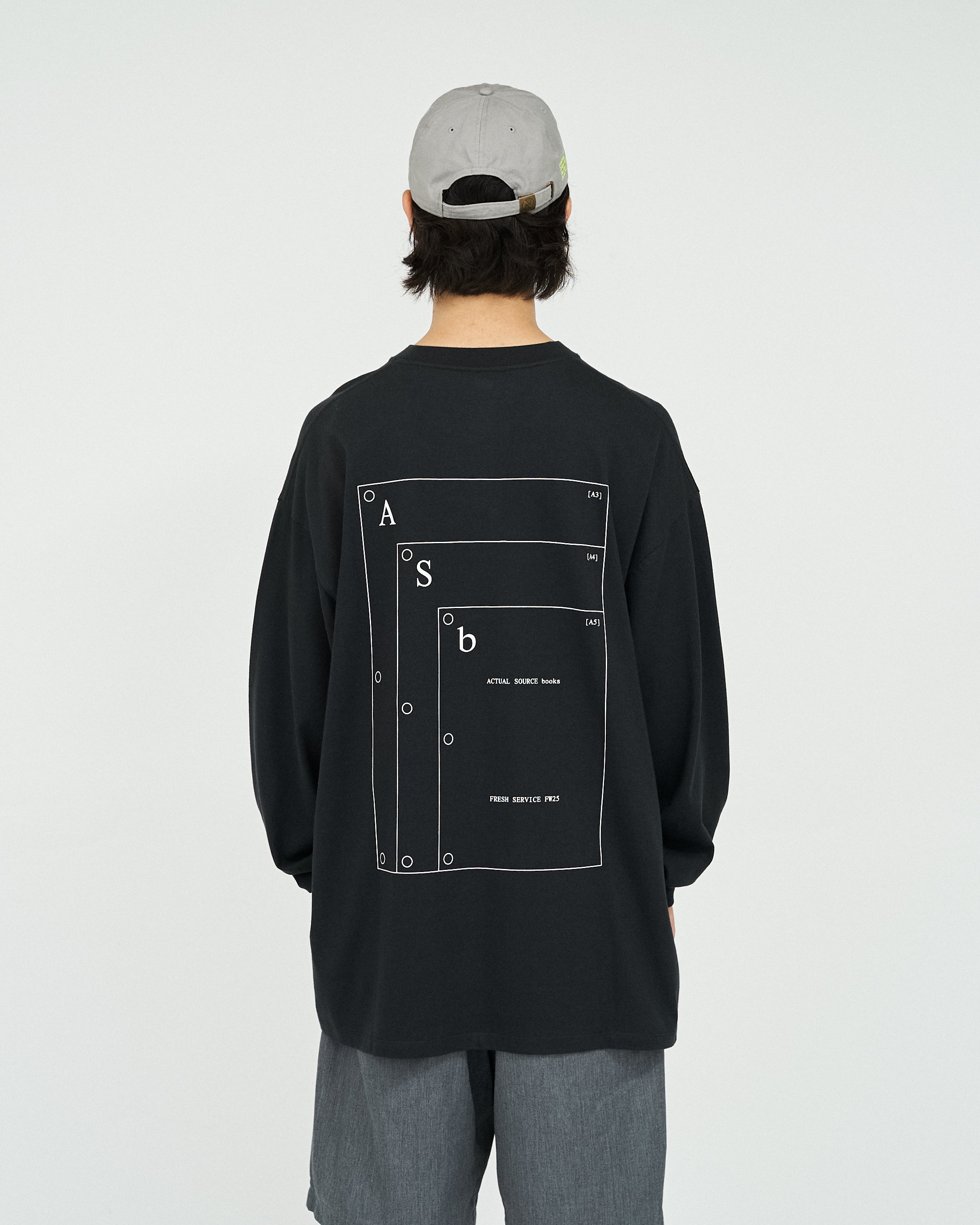 トップス actual source CORPORATE PRINTED L/S TEE Actual Source × FreshService CORPORATE L/S TEE “BOOK STACK