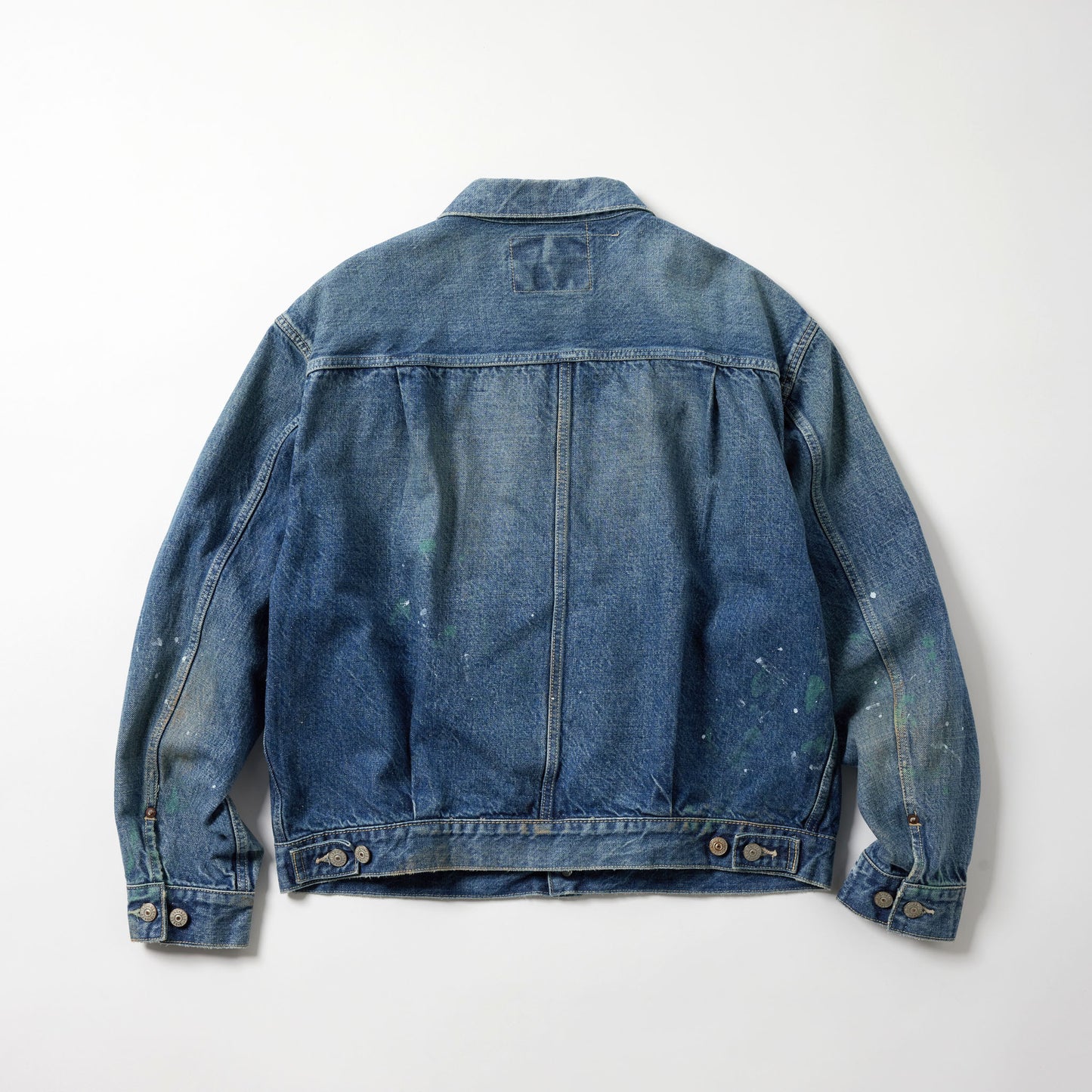 RECYCLED WASTE SUVIN COTTON YARN 14oz DENIM JACKET VINTAGE WASHED 15674