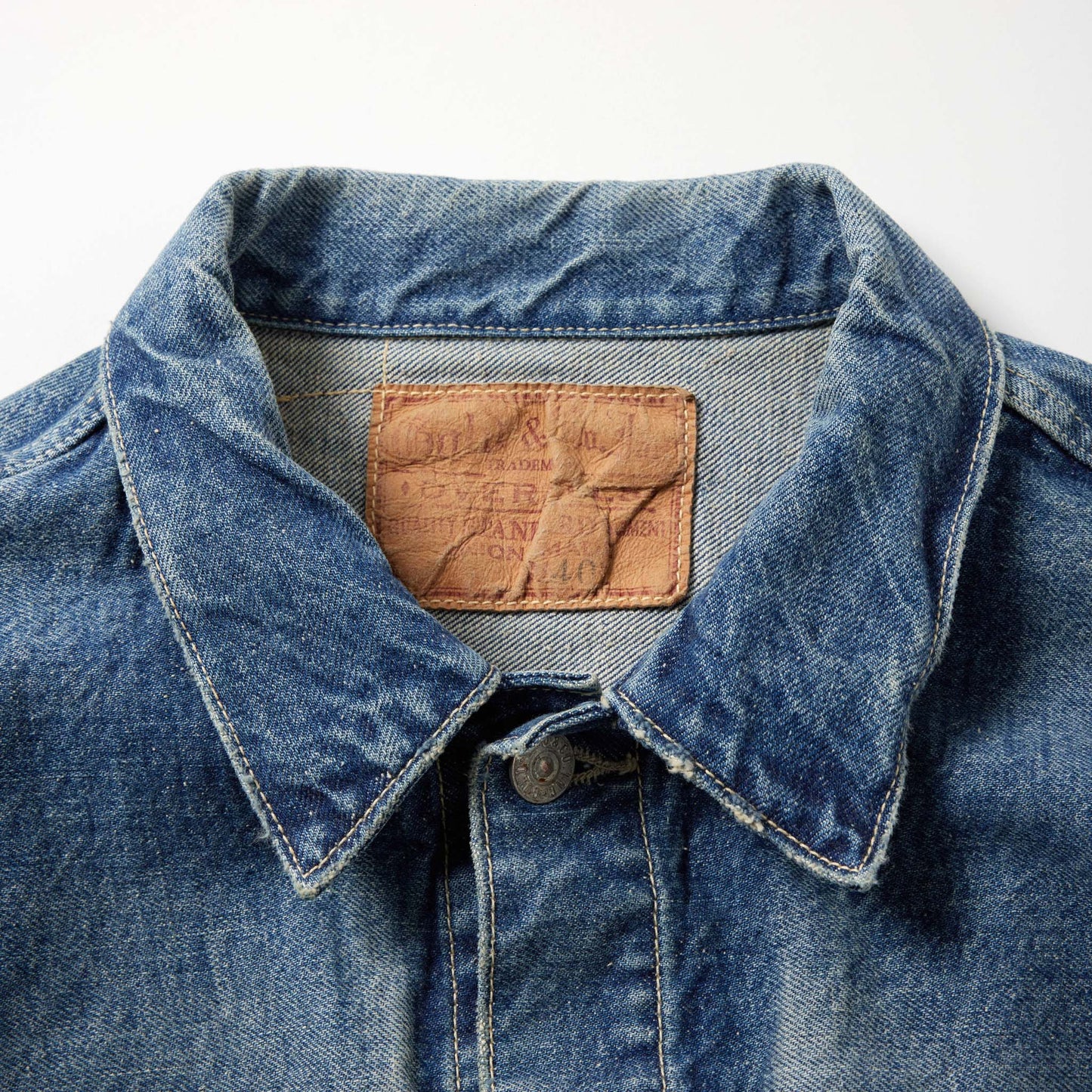 RECYCLED WASTE SUVIN COTTON YARN 14oz DENIM JACKET VINTAGE WASHED 15674