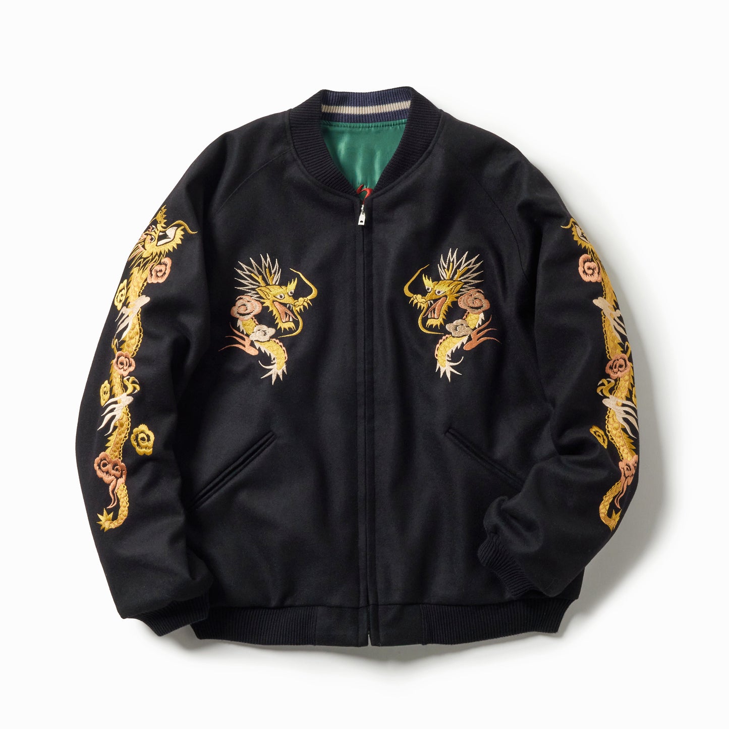 WOOL MELTON×ACETATE SOUVENIR JACKET "DRAGON HEAD" 15725