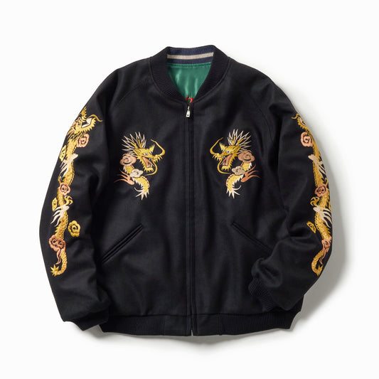 WOOL MELTON×ACETATE SOUVENIR JACKET "DRAGON HEAD" 15725