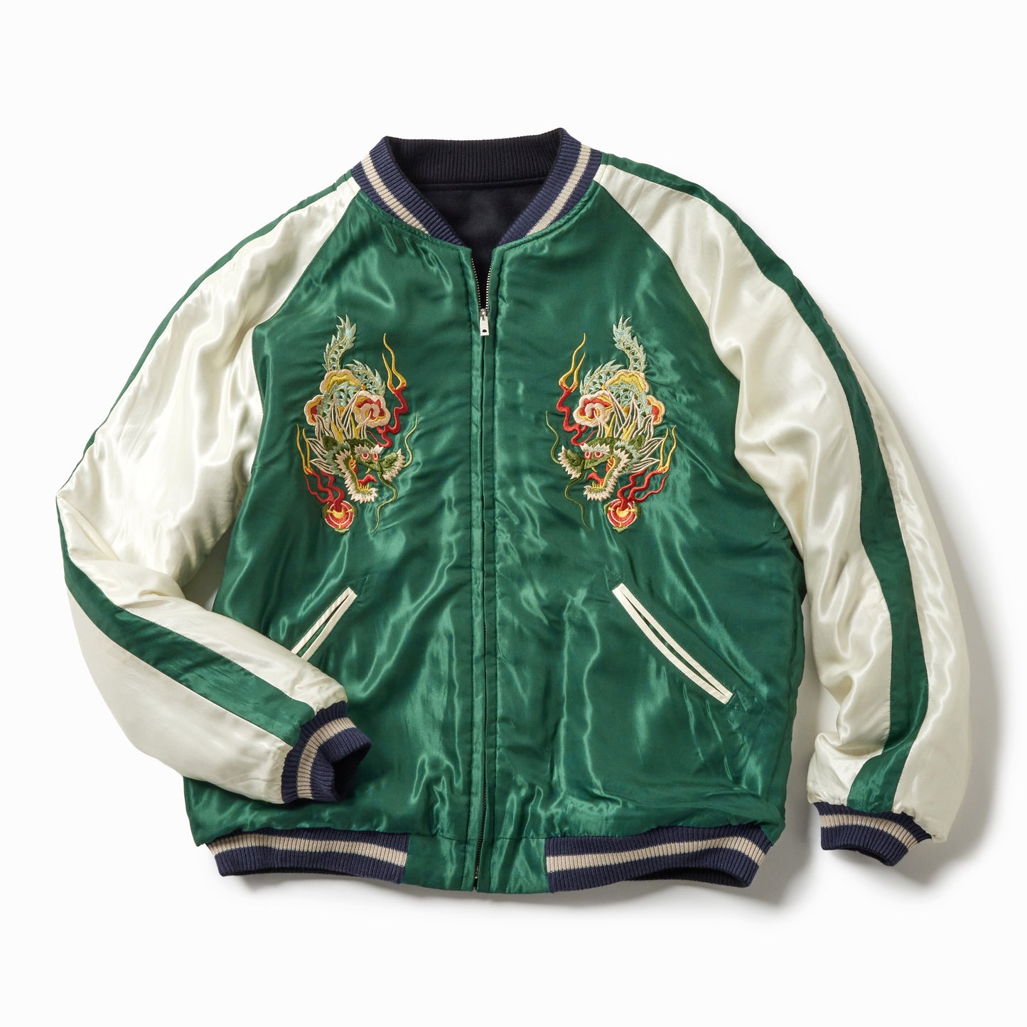 WOOL MELTON×ACETATE SOUVENIR JACKET "DRAGON HEAD" 15725