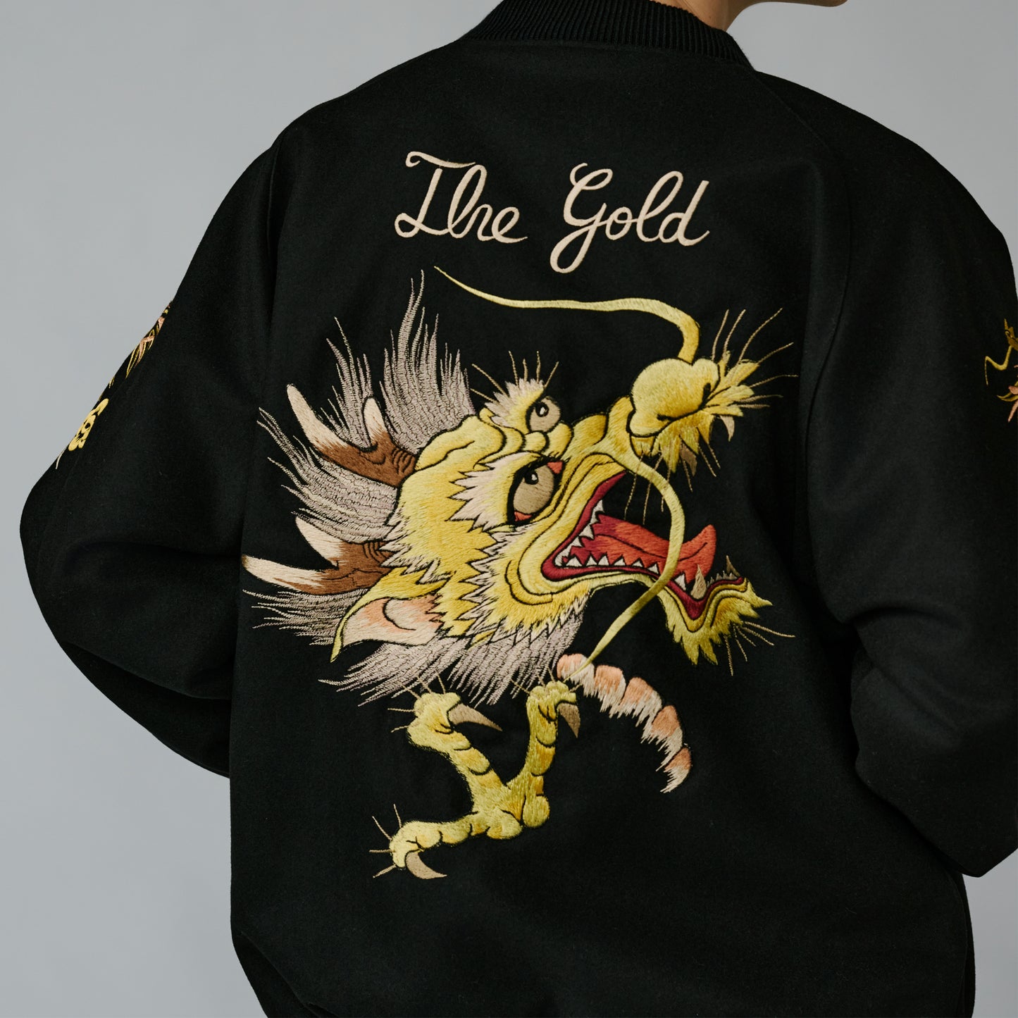 WOOL MELTON×ACETATE SOUVENIR JACKET "DRAGON HEAD" 15725