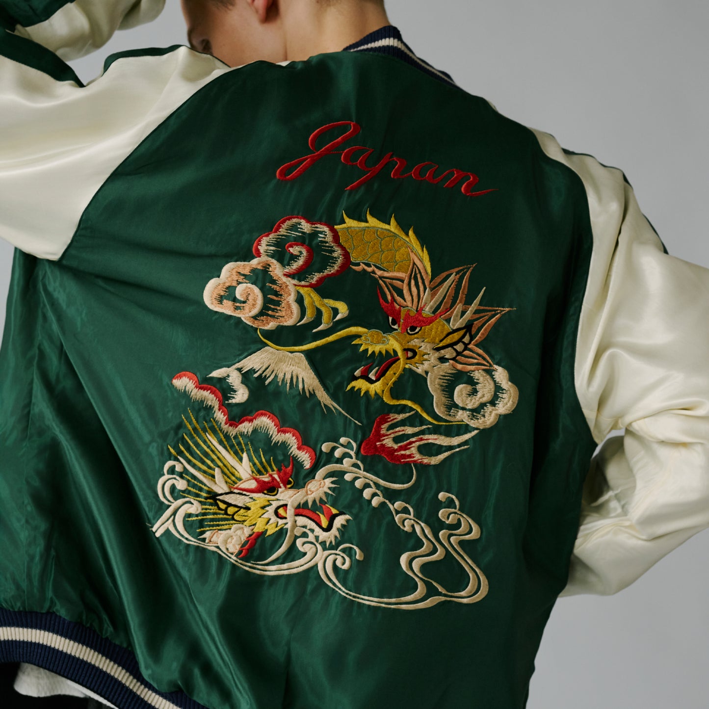 WOOL MELTON×ACETATE SOUVENIR JACKET "DRAGON HEAD" 15725