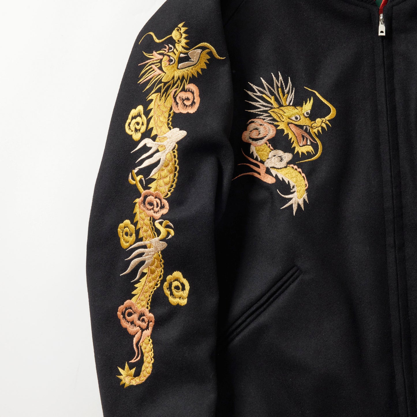 WOOL MELTON×ACETATE SOUVENIR JACKET "DRAGON HEAD" 15725