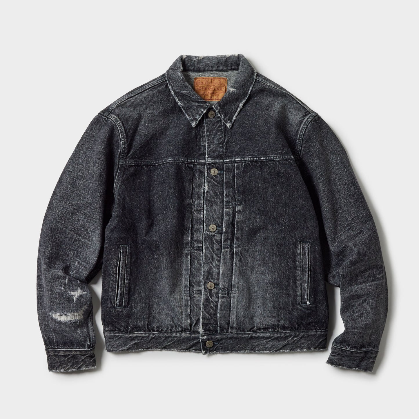 RECYCLED WASTE SUVIN COTTON YARN 14oz.DENIM JACKET VINTAGE WASHED 15731