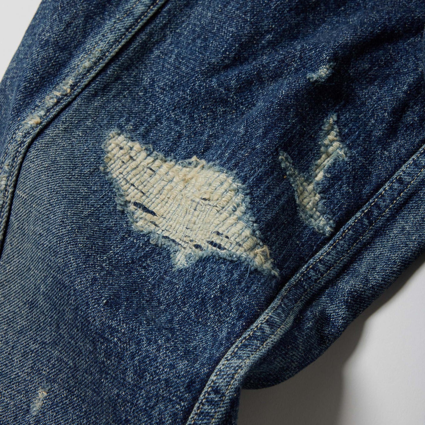 RECYCLED WASTE SUVIN COTTON YARN 14oz.DENIM JACKET VINTAGE WASHED 15731