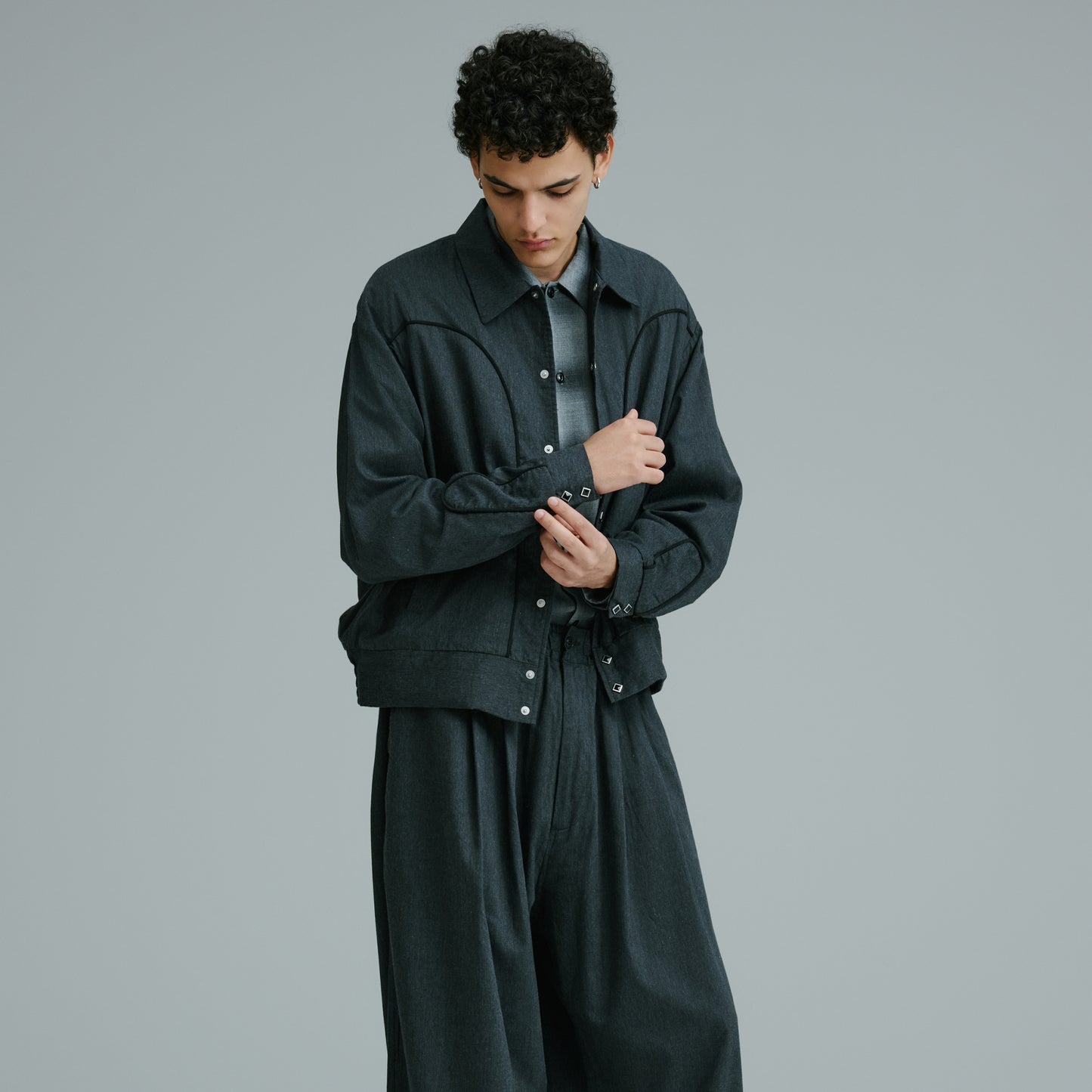 COTTON/SILK NEL WESTERN JACKET 15854