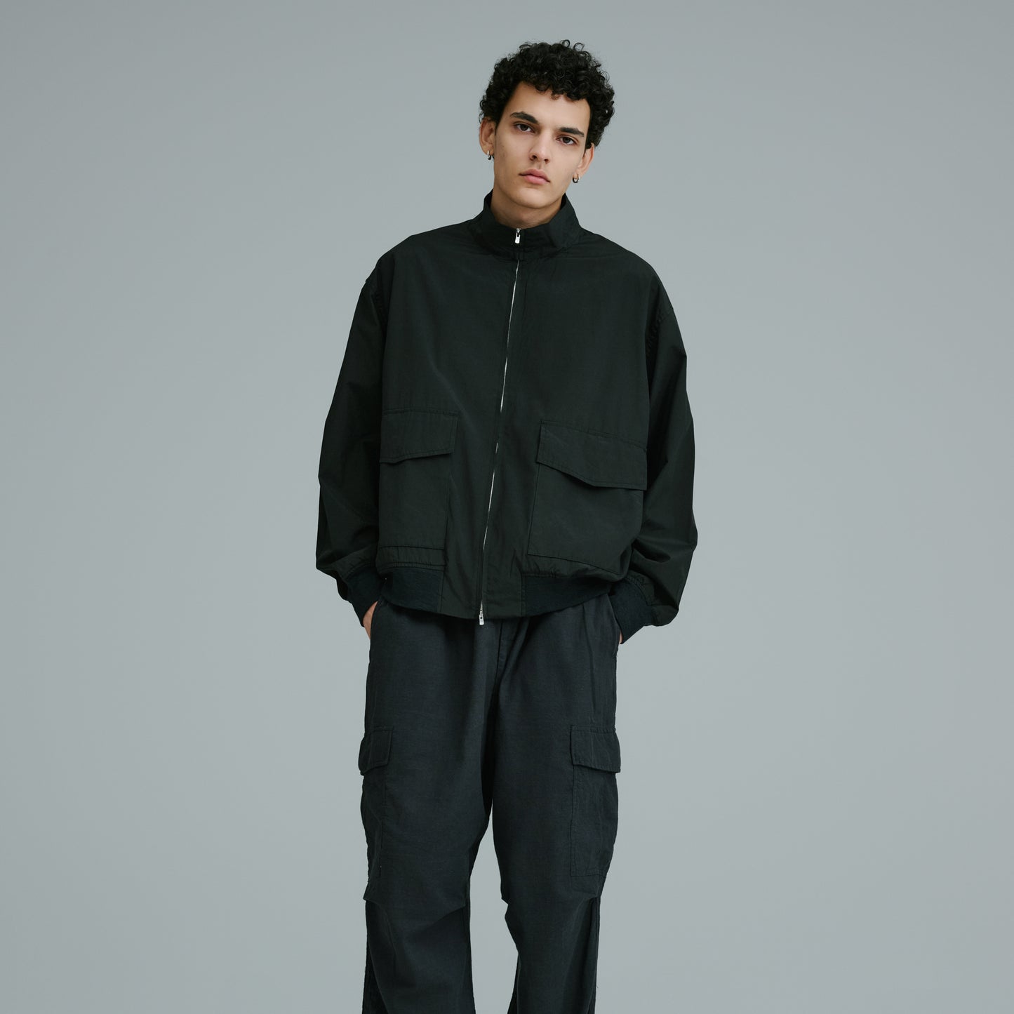 SILK NEP WEATHER CLOTH TRACK JACKET 15856