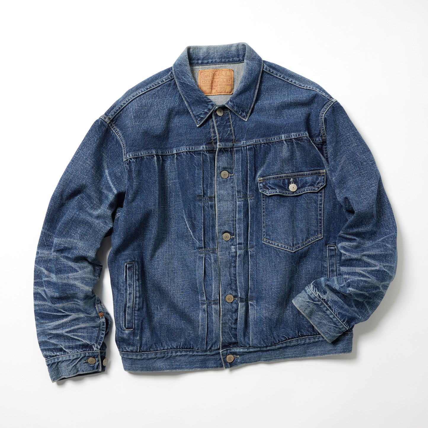 RECYCLED WASTE SUVIN COTTON YARN 11.5oz. DENIM BLOUSE VINTAGE WASHED 15861