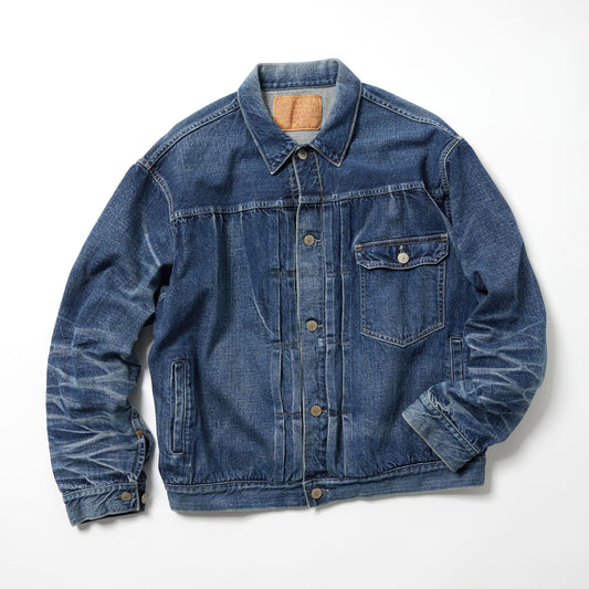 RECYCLED WASTE SUVIN COTTON YARN 11.5oz. DENIM BLOUSE VINTAGE WASHED 15861