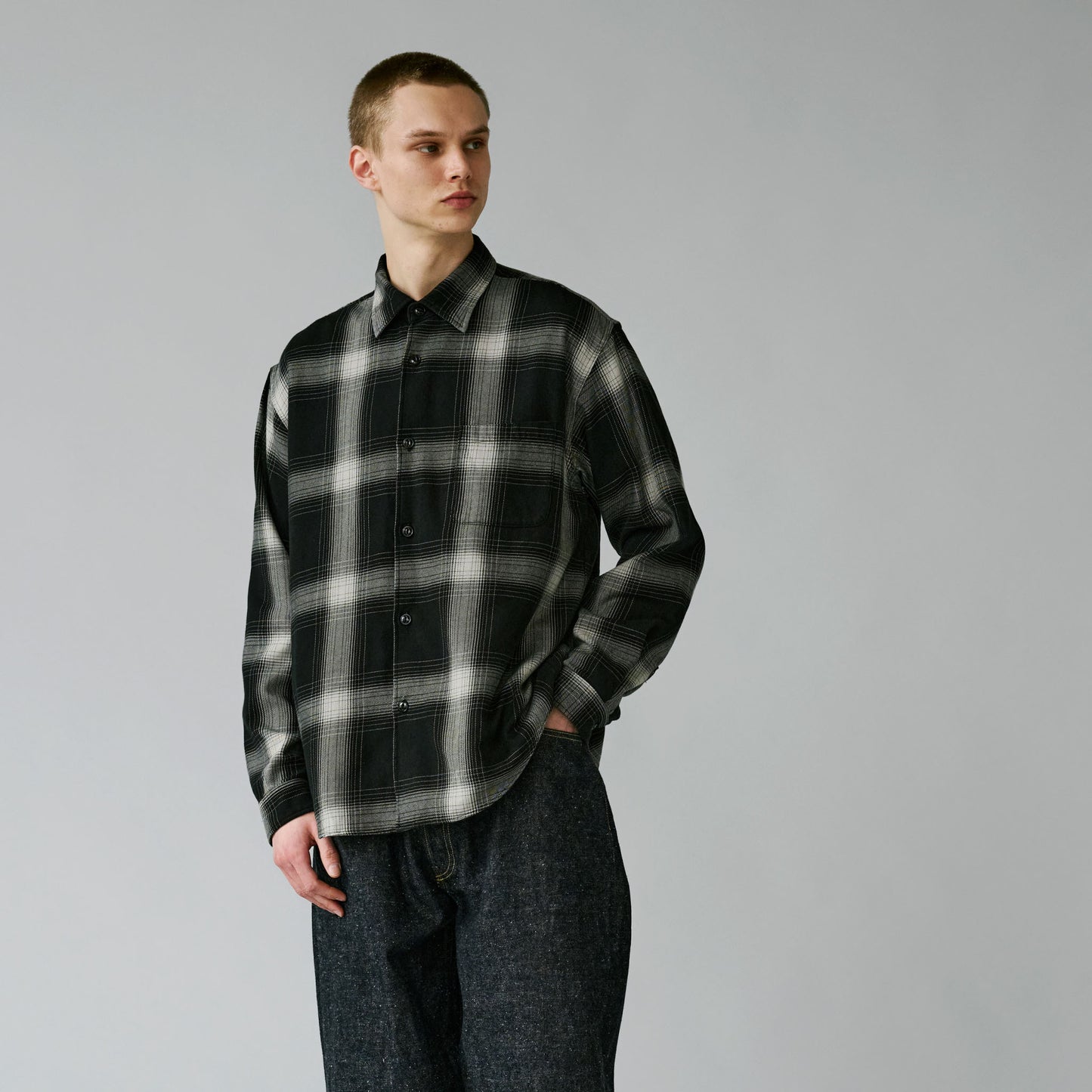 SUVIN COTTON NEL CHECK REGULAR SHIRT 29546
