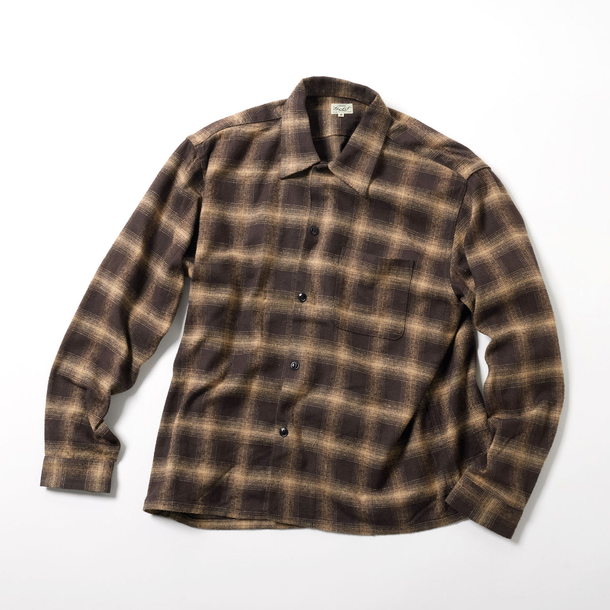 COTTON/SILK NEP CHECK OPEN SHIRT 29754
