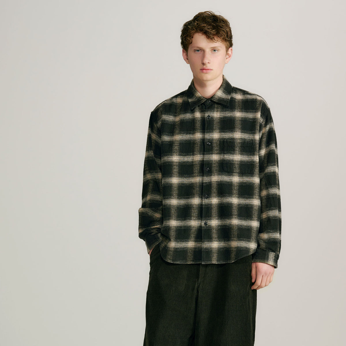 SOFT NEL CHECK REGULAR COLLAR SHIRT 29755