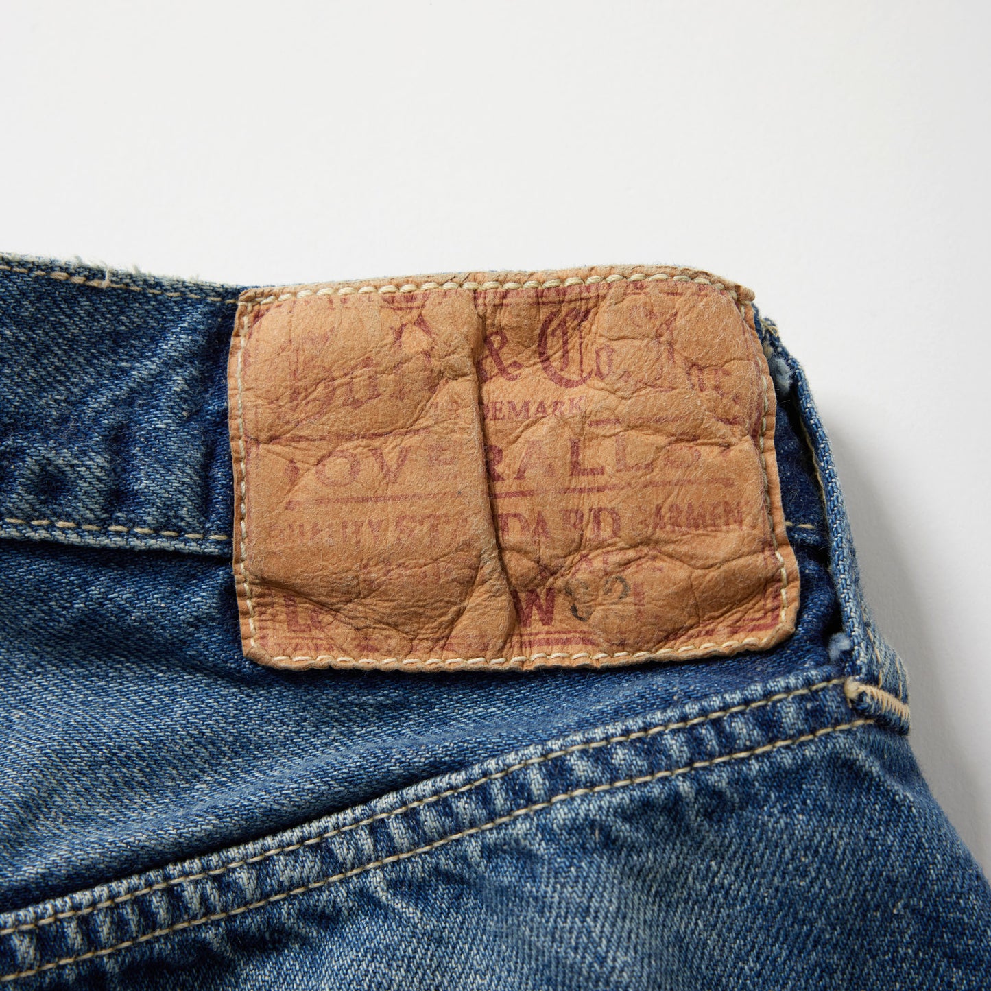 RECYCLED WASTE SUVIN COTTON YARN 11.5oz DENIM 5POCKET WIDE PANTS VINTAGE WASHED(ZIPPER FLY) 42505