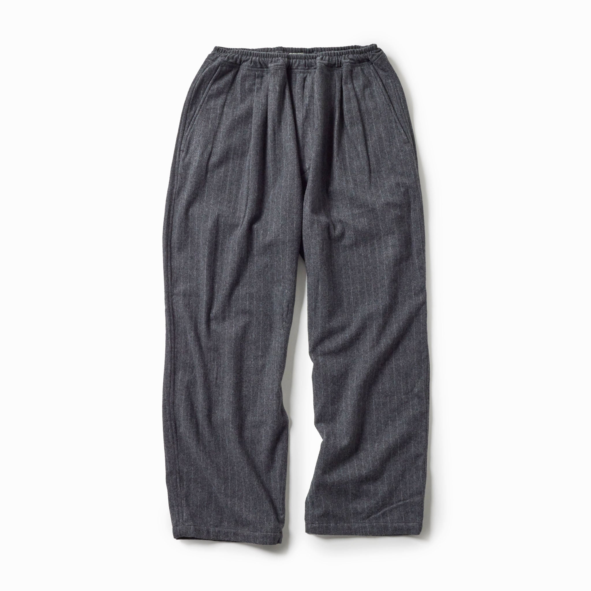 Super 160's WOOL HERRINGBONE MOSSER 1TUCK EASY PANTS 42576 – TIME