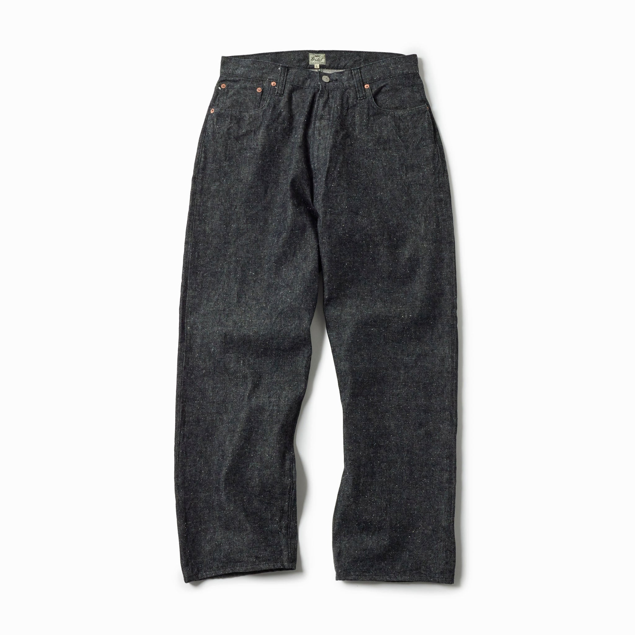 RECYCLED WASTE SUVIN COTTON YARN 14oz. DENIM 5POCKET WIDE PANTS
