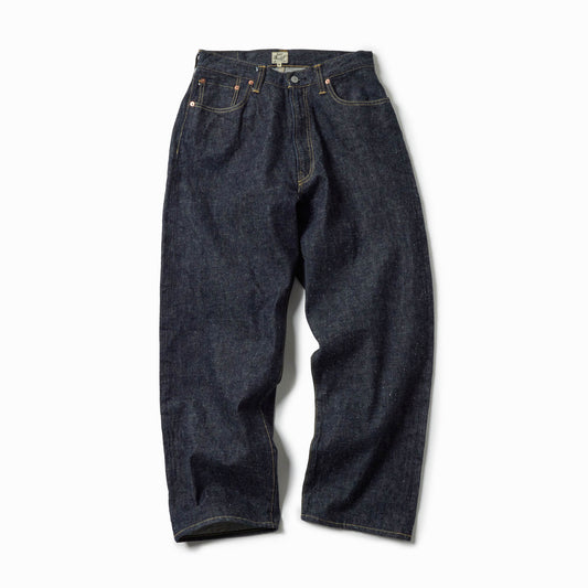 RECYCLED WASTE SUVIN COTTON YARN 14oz. DENIM 5POCKET WIDE PANTS 42579