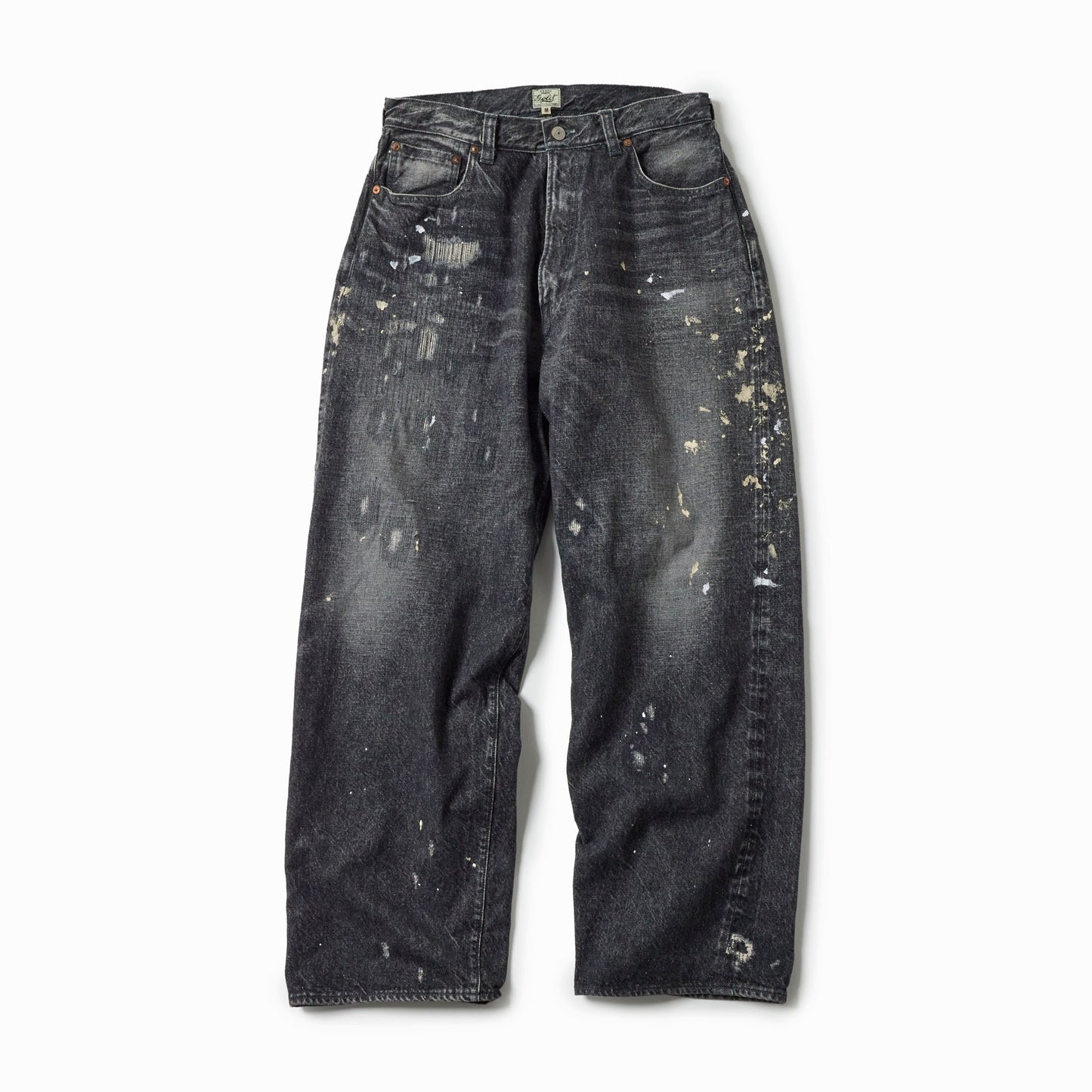 RECYCLED WASTE SUVIN COTTON YARN 14oz.DENIM 5POCKET WIDE PANTS VINTAGE WASHED 42579
