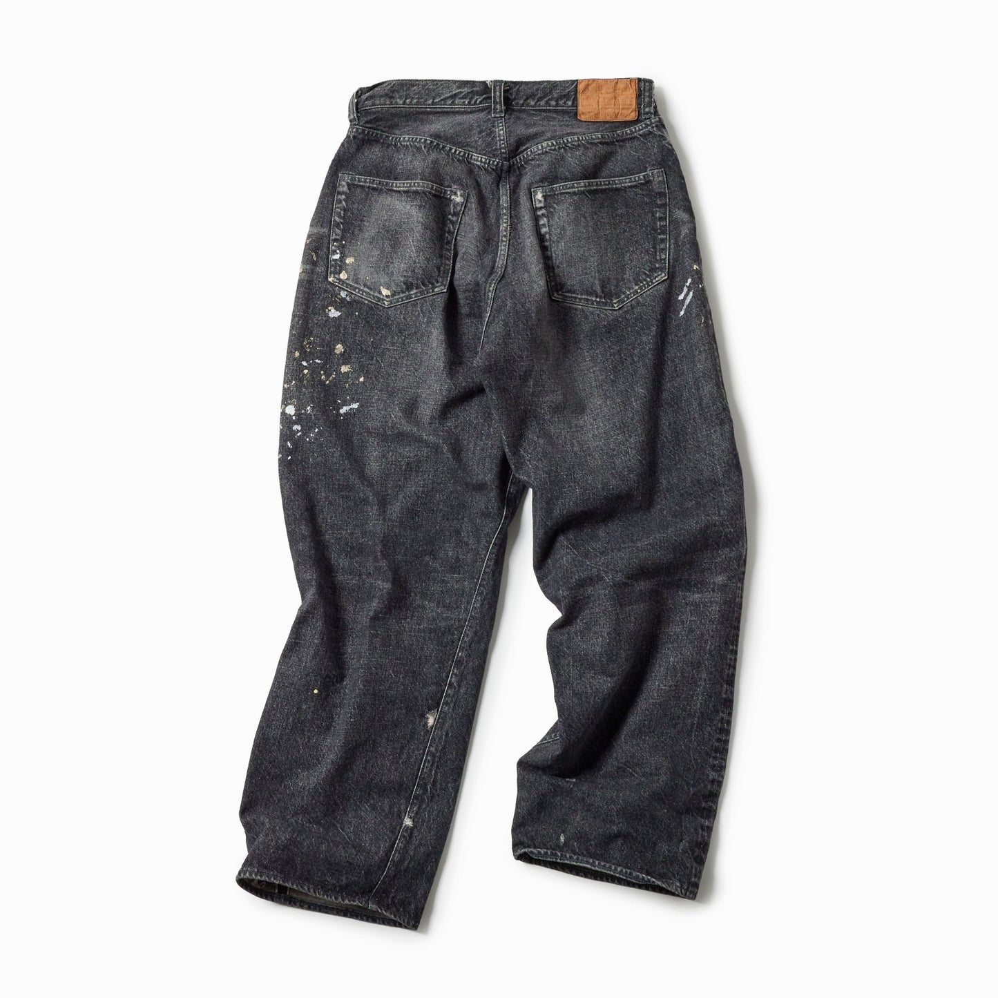 RECYCLED WASTE SUVIN COTTON YARN 14oz.DENIM 5POCKET WIDE PANTS VINTAGE WASHED 42579
