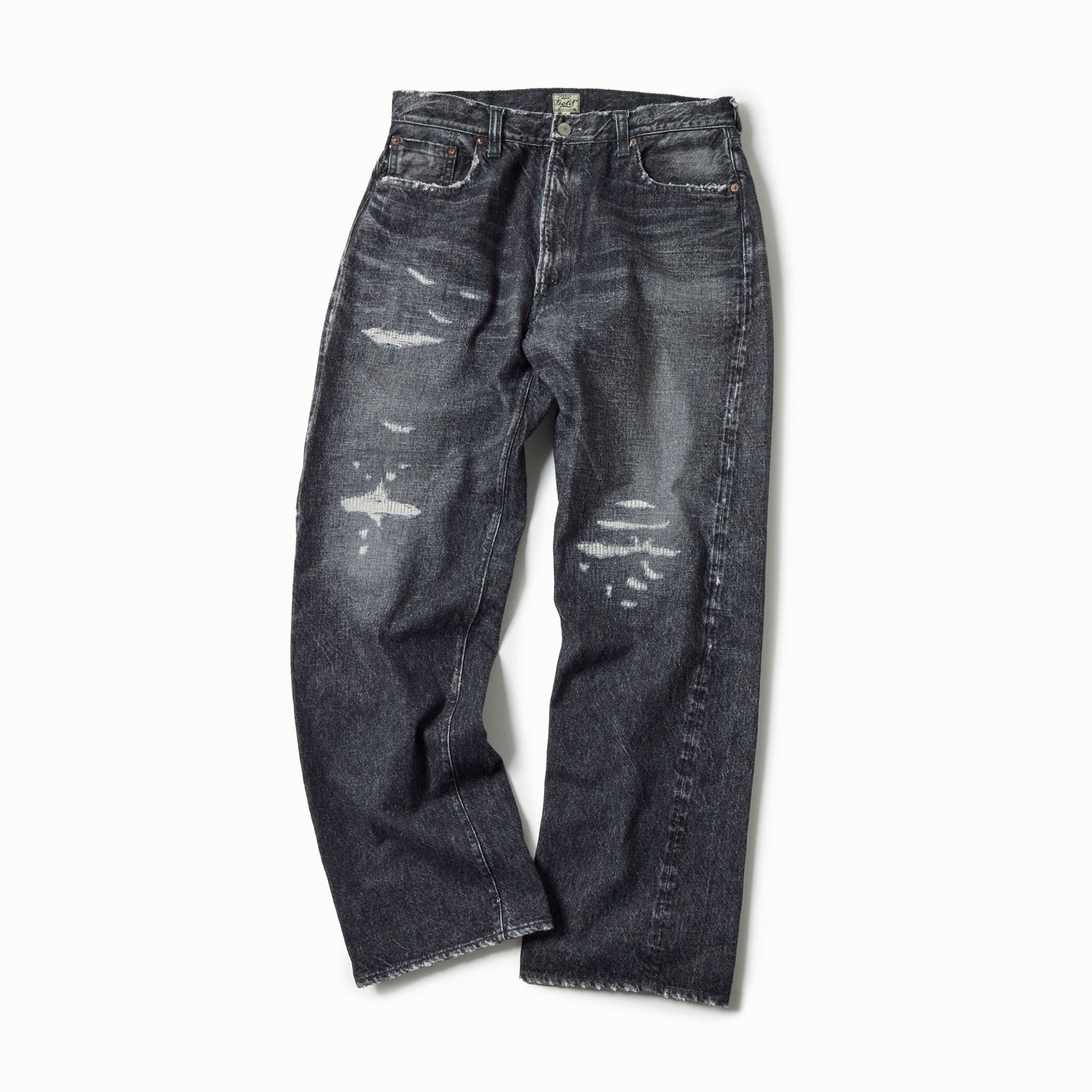 RECYCLED WASTE SUVIN COTTON YARN 14oz.DENIM 5POCKET STRAIGHT PANTS VINTAGE WASHED 42580