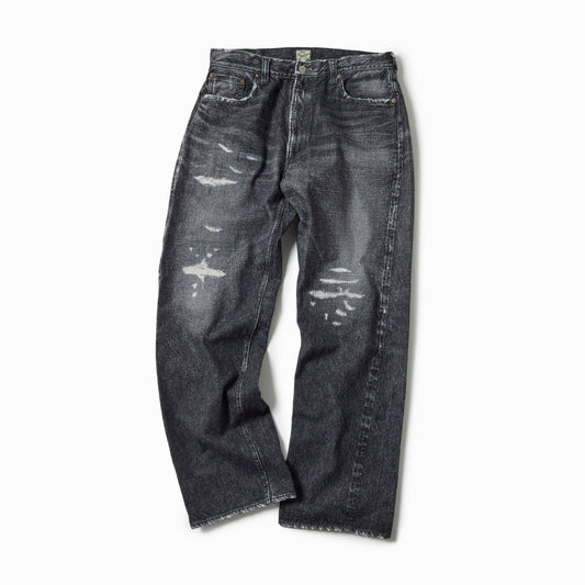 RECYCLED WASTE SUVIN COTTON YARN 14oz.DENIM 5POCKET STRAIGHT PANTS VINTAGE WASHED 42580