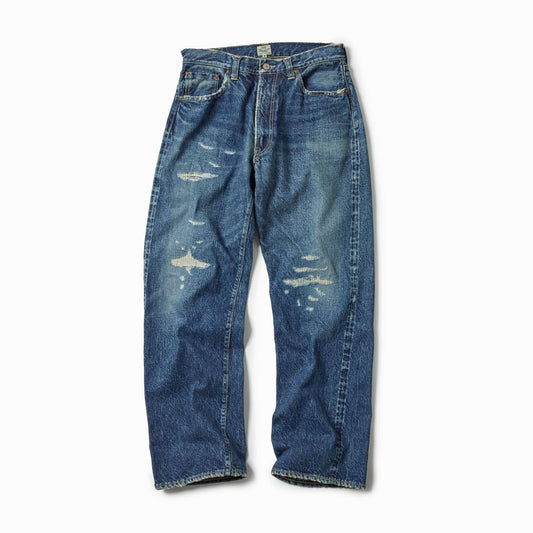 RECYCLED WASTE SUVIN COTTON YARN 14oz.DENIM 5POCKET STRAIGHT PANTS VINTAGE WASHED 42580