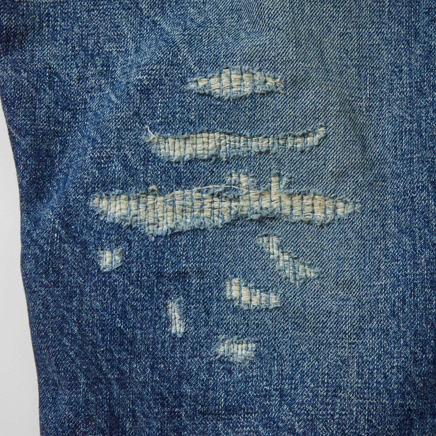 RECYCLED WASTE SUVIN COTTON YARN 14oz.DENIM 5POCKET STRAIGHT PANTS VINTAGE WASHED 42580