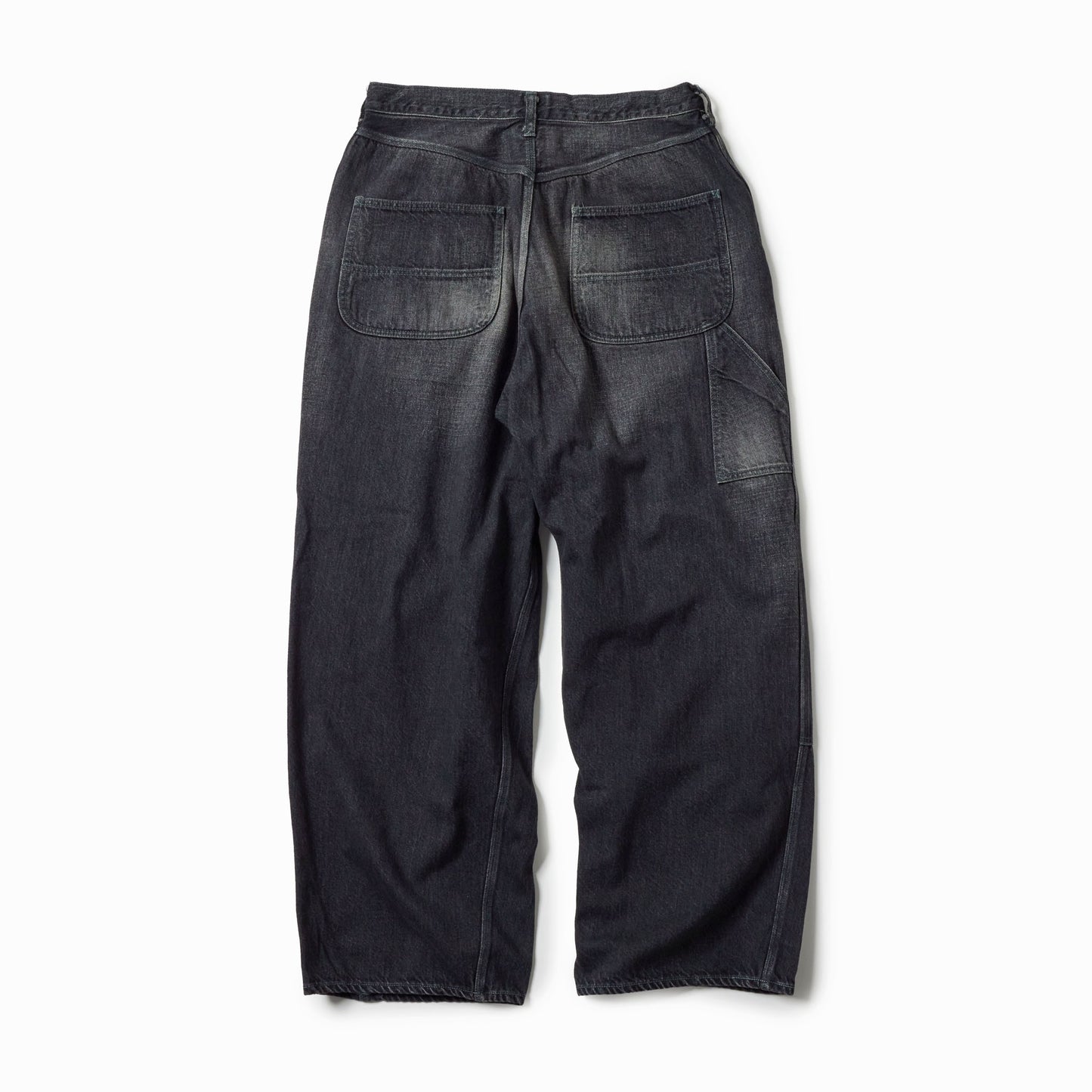 RECYCLED WASTE SUVIN COTTON YARN 11.5oz.DENIM DOUBLE KNEE PAINTER PANTS VINTAGE WASHED 42582