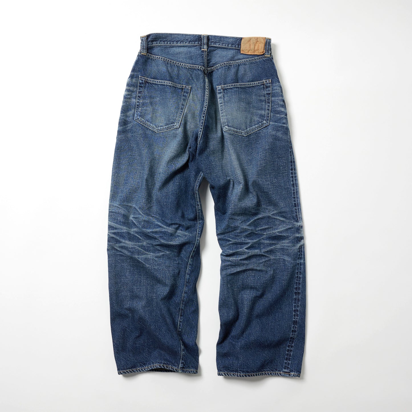 RECYCLED WASTE SUVIN COTTON YARN 11.5oz. DENIM 5POCKET WIDE PANTS VINTAGE WASHED 42621