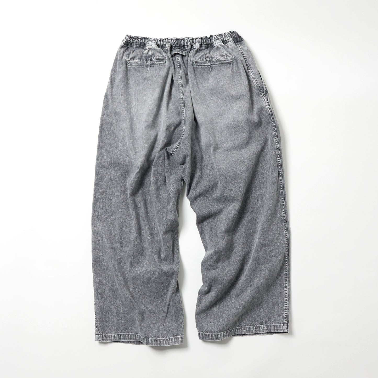 RECYCLED WASTE SUVIN COTTON YARN 10oz. JELT DENIM EASY WIDE PANTS BLEACH WASHED 42624