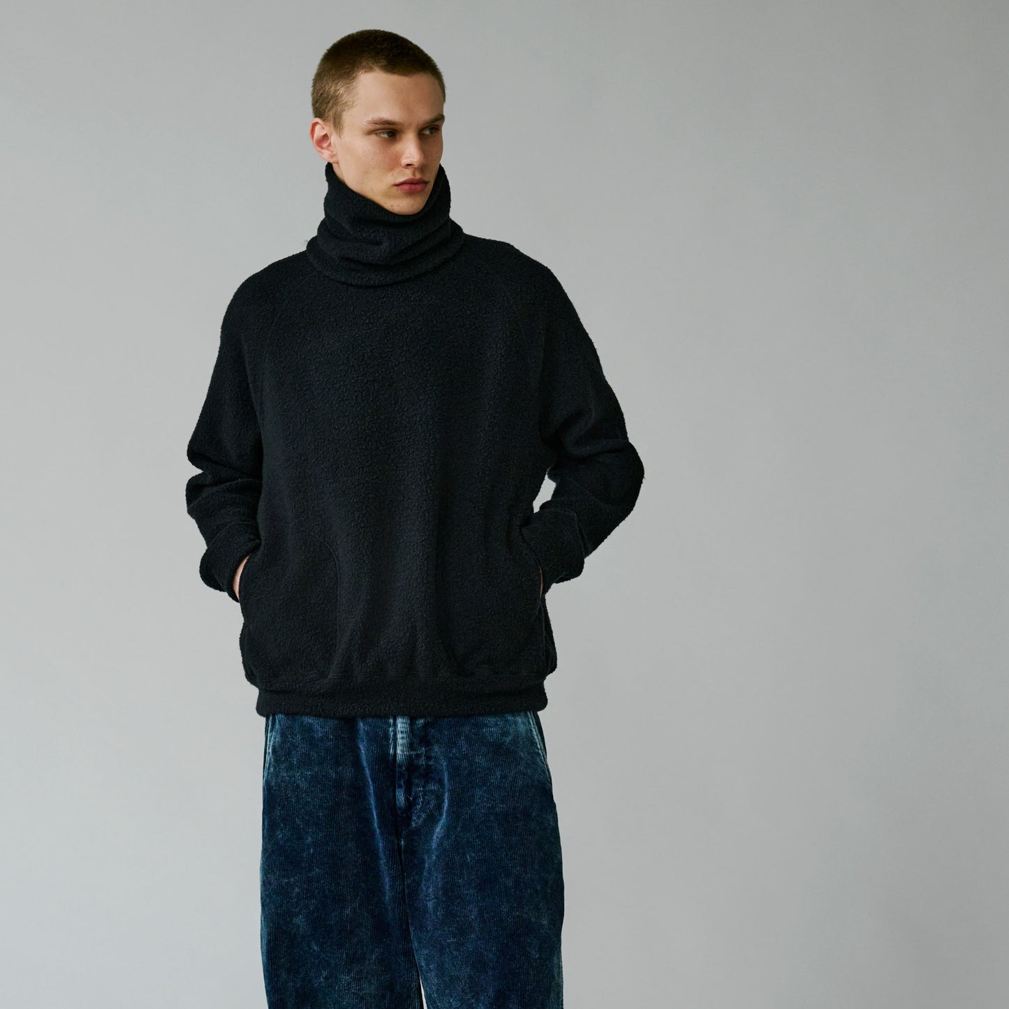 Super 140's WOOL FLEECE RAGLAN CREW NECK SHIRT 69593