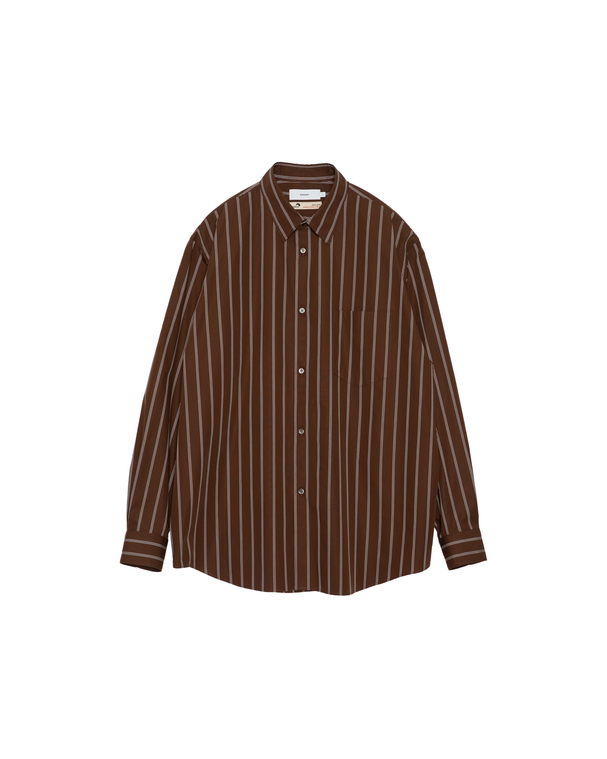 SIDOGRAS Stripe Regular Collar Shirt BROWN MULTI STRIPE – TIME