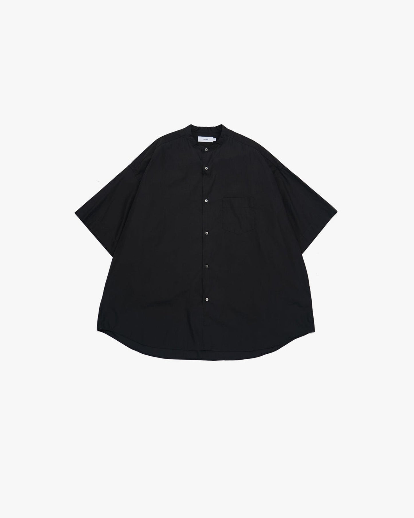 Broad S/S Oversized Band Collar Shirt BLACK