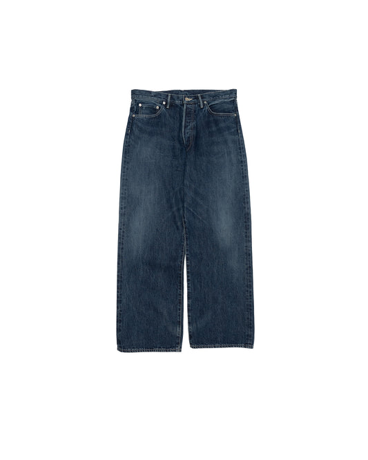 Selvage Denim Five Pocket Wide Straight Pants INDIGO DARK FADE