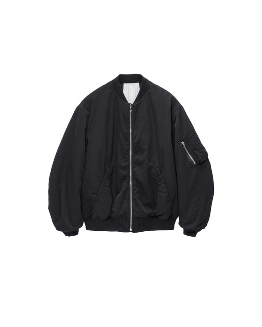 Fulled Wool Twill Flight Jacket BLACK