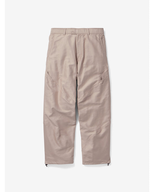 Cotton Silk Blend Helicoid Wide Pants GRAYISH BEIGE
