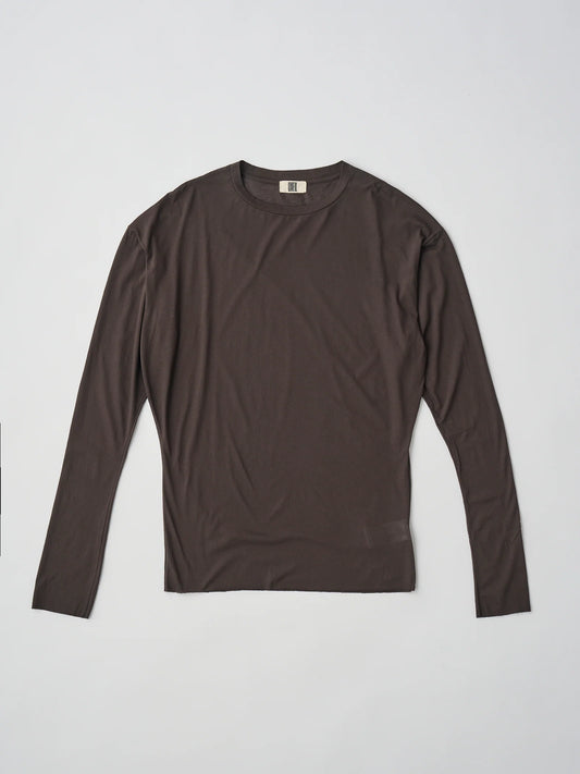 twisted cotton sheer jersey long sleeve Tee
