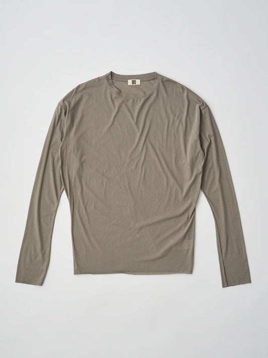 twisted cotton sheer jersey long sleeve Tee