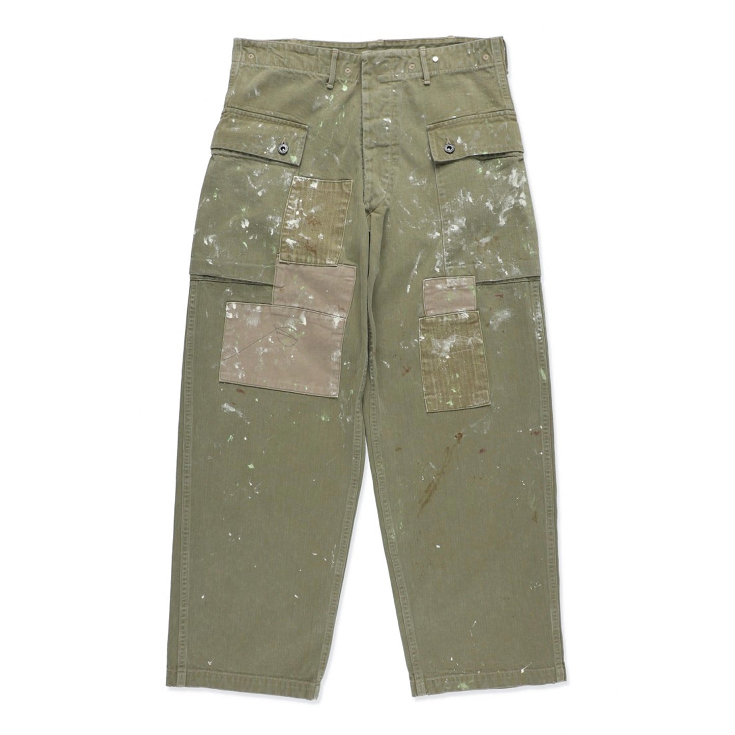 PAINT STAINED USMC P-44 HBT TROUSERS