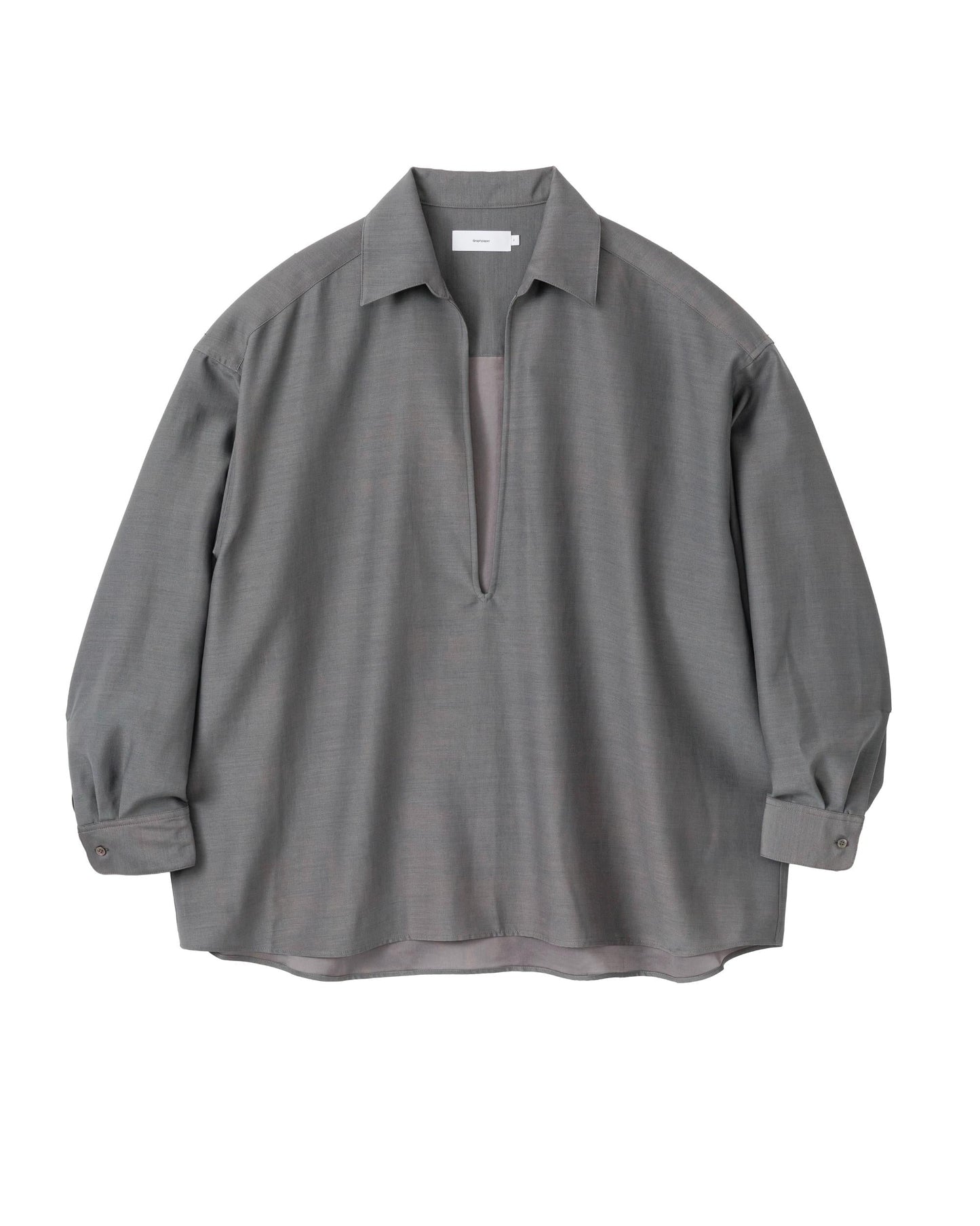 Wool Cupro Skipper Shirt GRAY