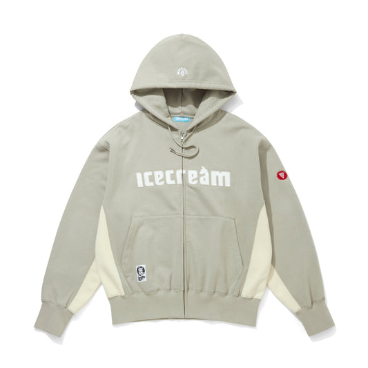 APPLIQUE LOGO ZIP UP COTTON HOODIE