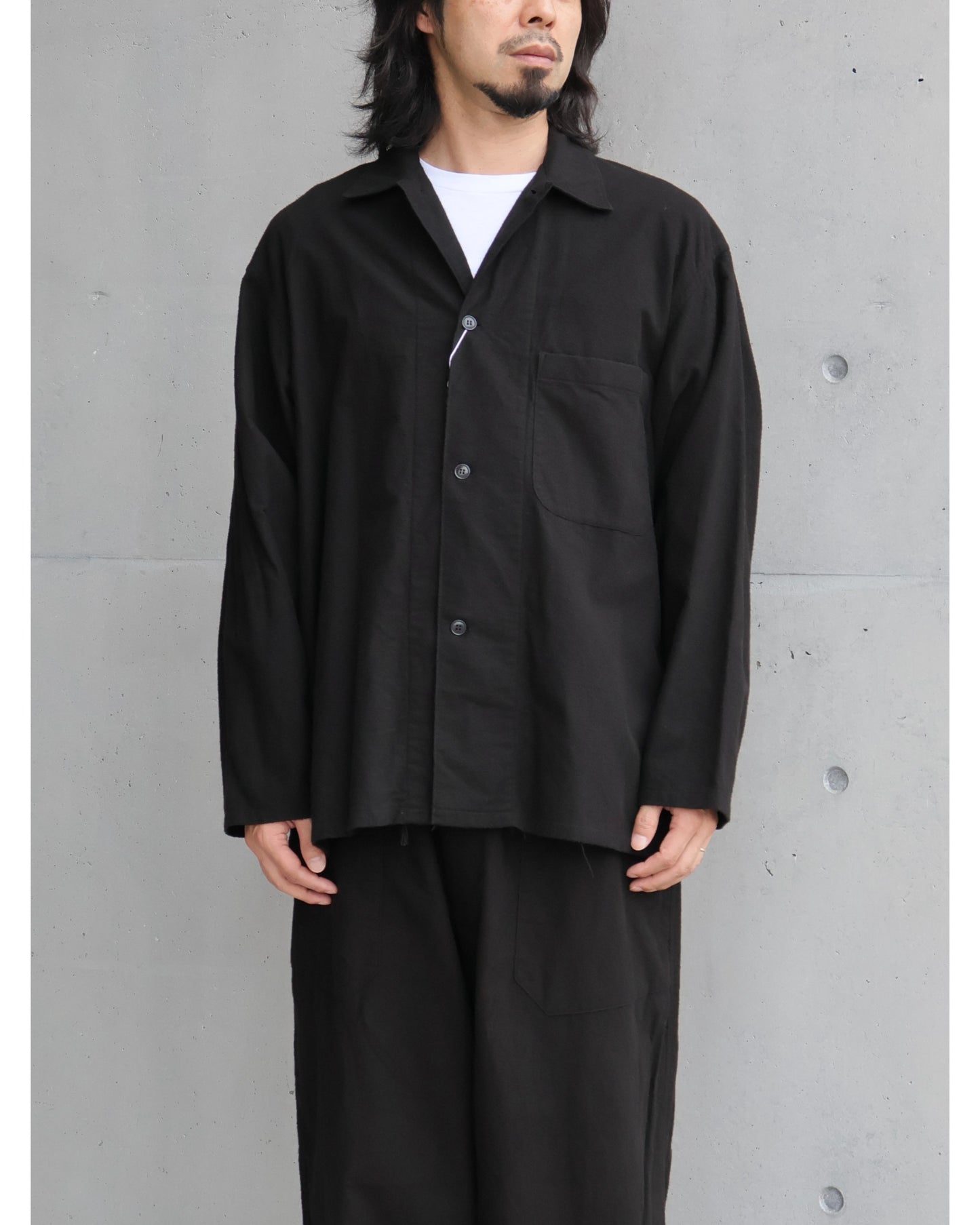 コットンネル シャツジャケット BLACK