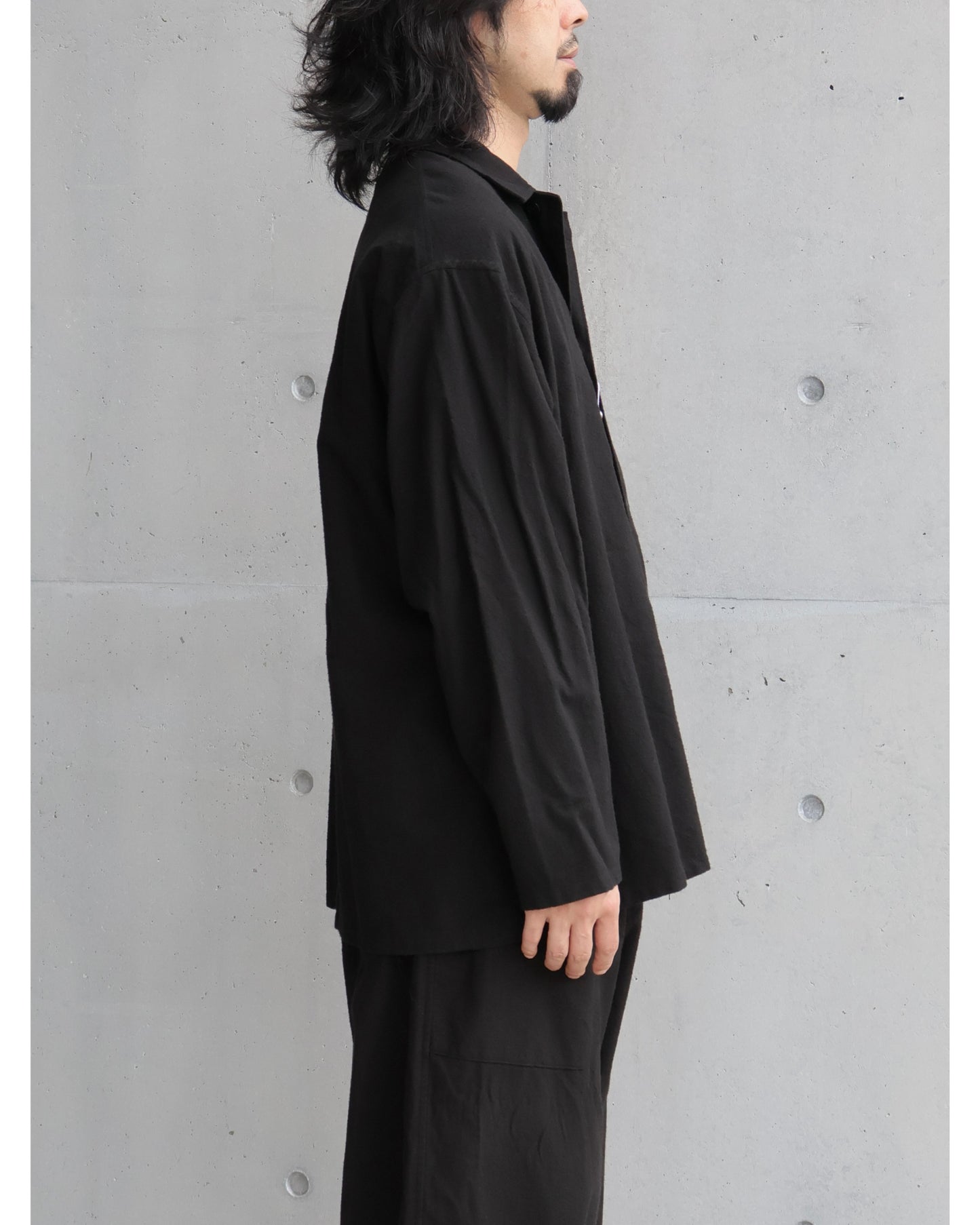 コットンネル シャツジャケット BLACK